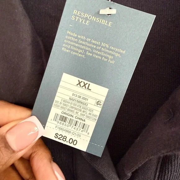 Universal Thread Dark Blue Button-Up Mini Dress - Picture 4 of 4